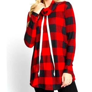 New!! Buffalo Plaid Pullover with drawstring